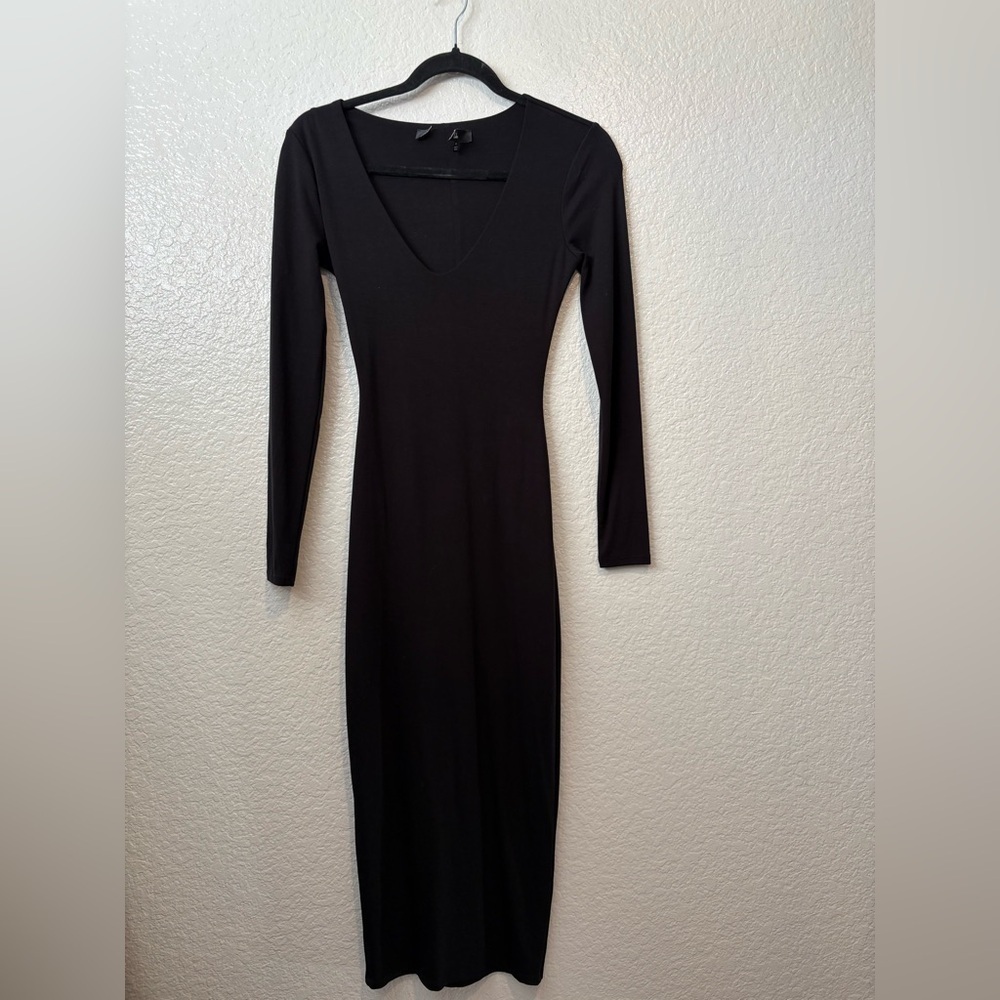 Lulus Black Long Sleeve Bodycon Dress